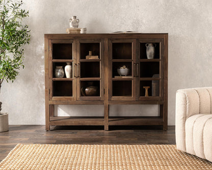 Kharga Reclaimed Wood 4Dr Cabinet - Natural
