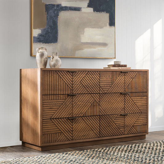Santa Clara 6Dwr Dresser - Caramel Brown