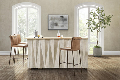 Mayer Leather Bar Stool - Jet Black
