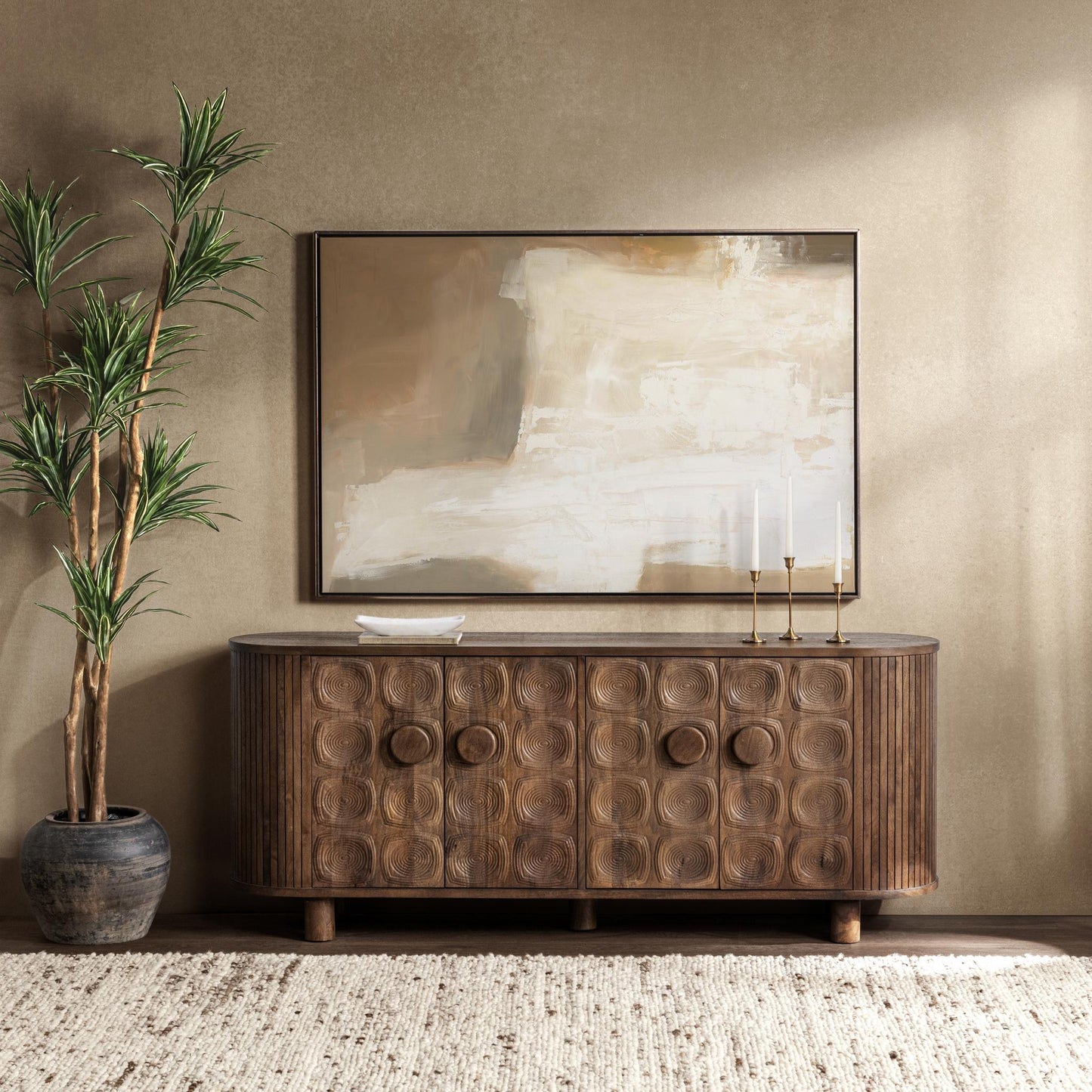Lyle 4 Door Cabinet - Artisan Brown