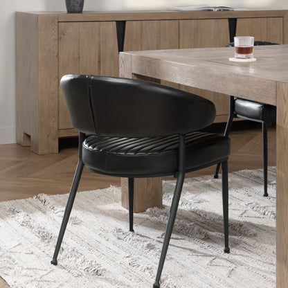 Umbria Leather Dining Chair - Midnight Raven