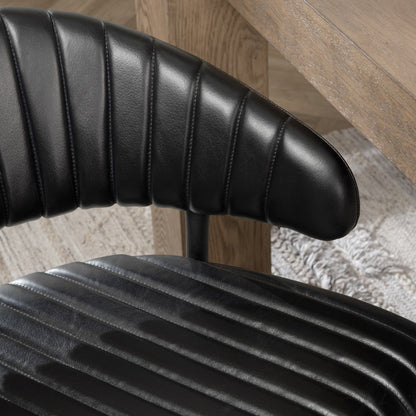 Umbria Leather Dining Chair - Midnight Raven