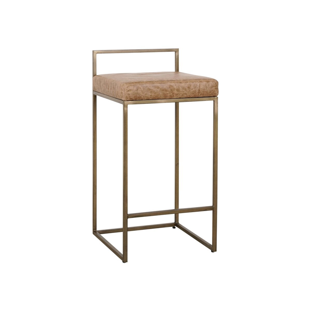 Belfort Leather Counter Stool - Sedona Brown