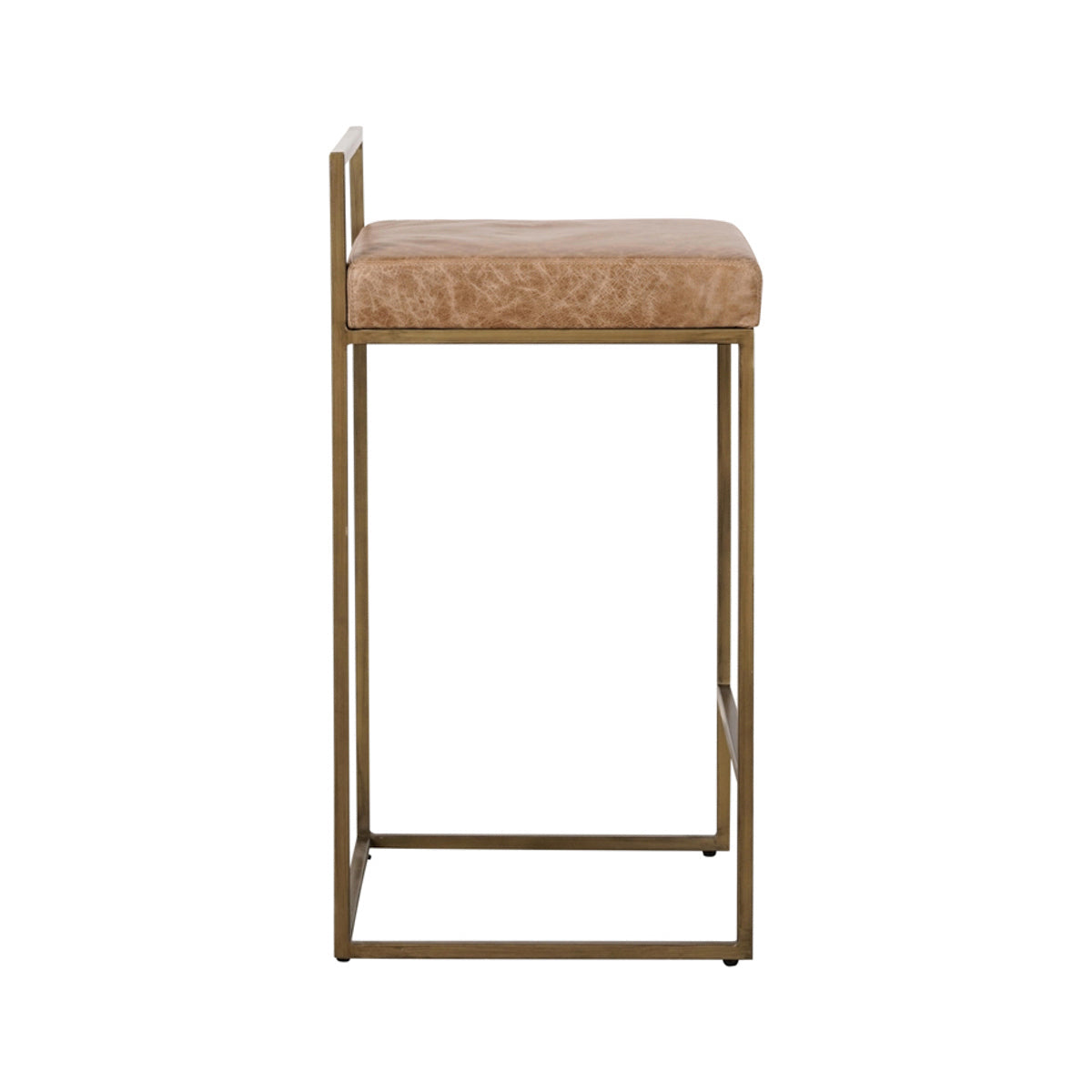 Belfort Leather Counter Stool - Sedona Brown