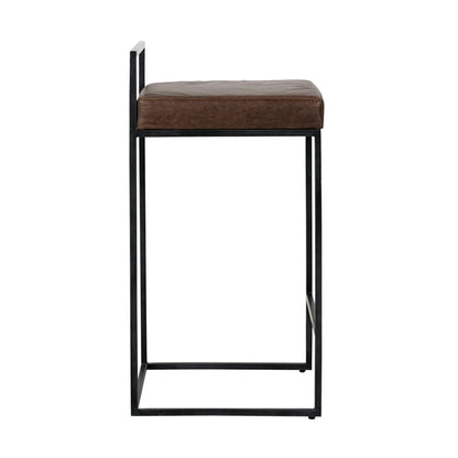 Belfort Leather Counter Stool - Cocoa Brown