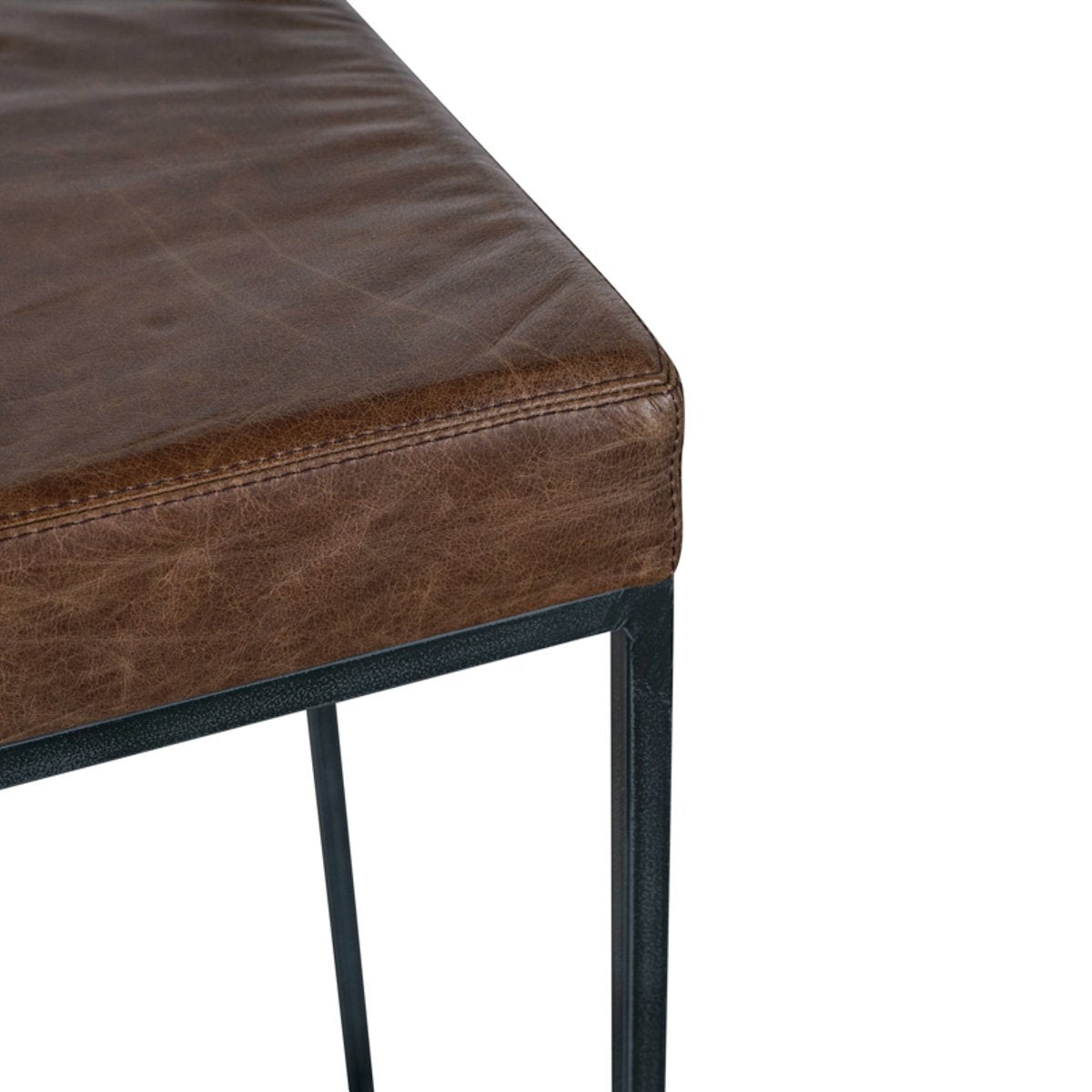 Belfort Leather Counter Stool - Cocoa Brown