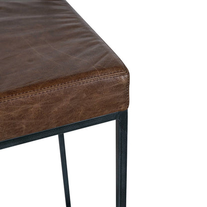 Belfort Leather Counter Stool - Cocoa Brown
