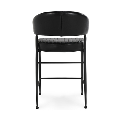 Umbria Leather Counter Stool - Midnight Raven