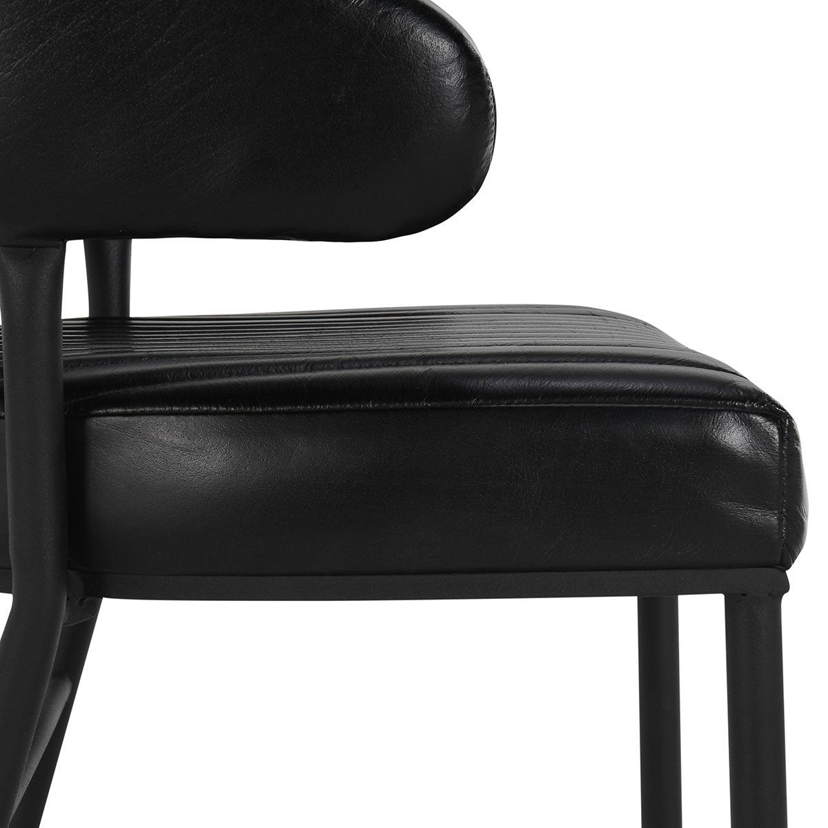 Umbria Leather Counter Stool - Midnight Raven