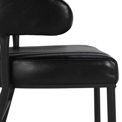 Umbria Leather Counter Stool - Midnight Raven