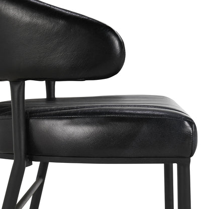 Umbria Leather Bar Stool - Midnight Raven