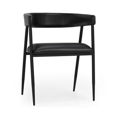 Preston Leather Dining Chair - Midnight Raven