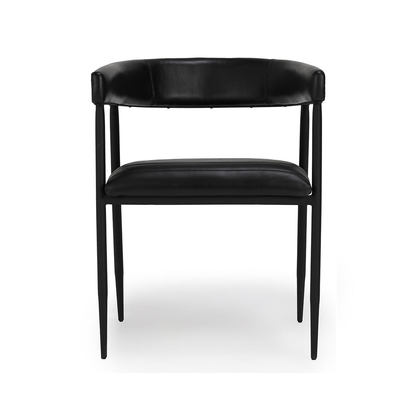 Preston Leather Dining Chair - Midnight Raven