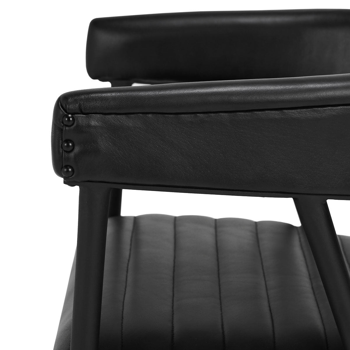Preston Leather Dining Chair - Midnight Raven