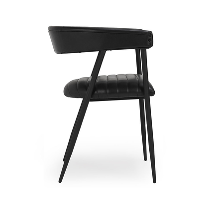 Preston Leather Dining Chair - Midnight Raven