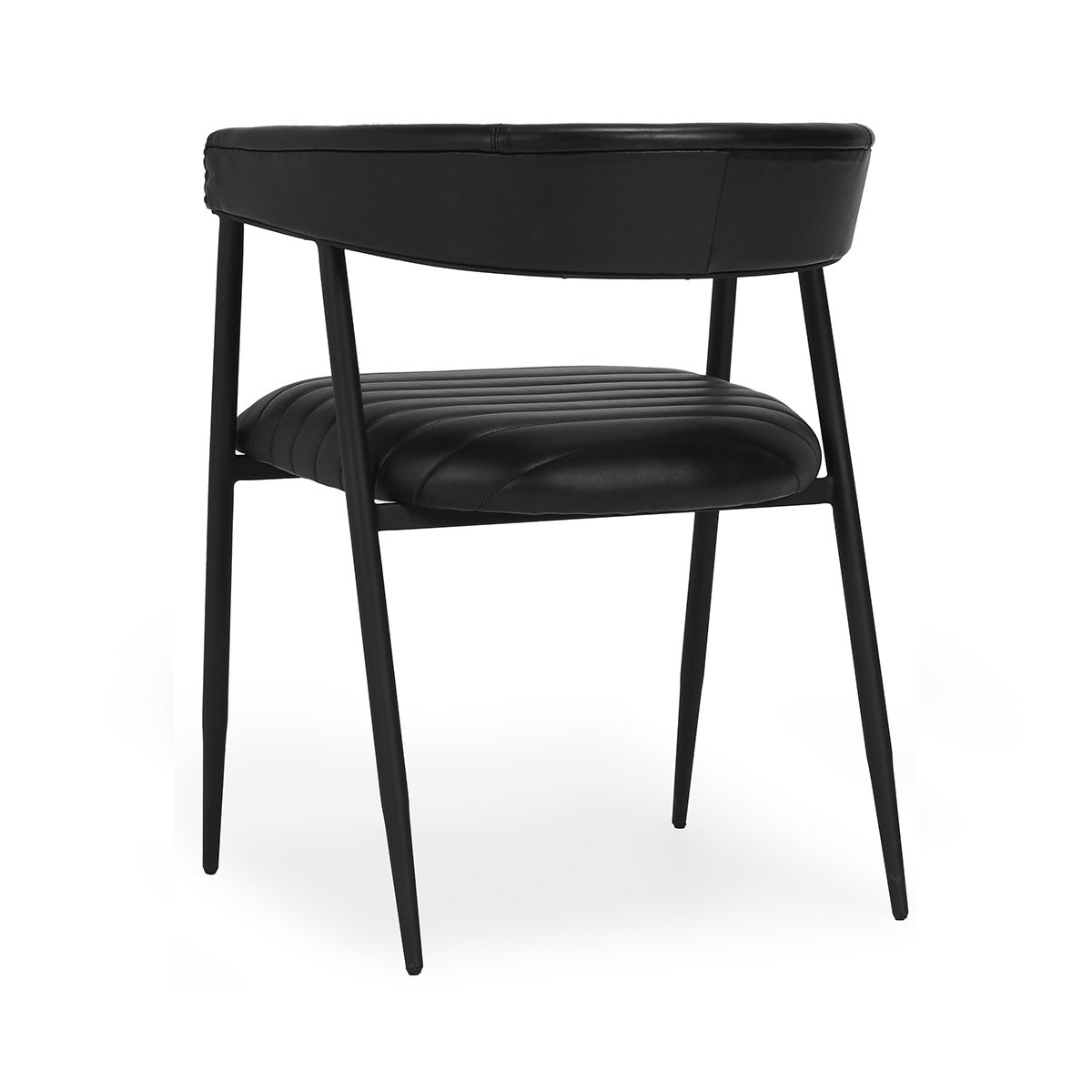 Preston Leather Dining Chair - Midnight Raven