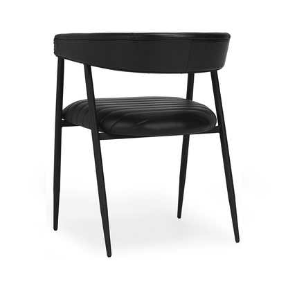 Preston Leather Dining Chair - Midnight Raven