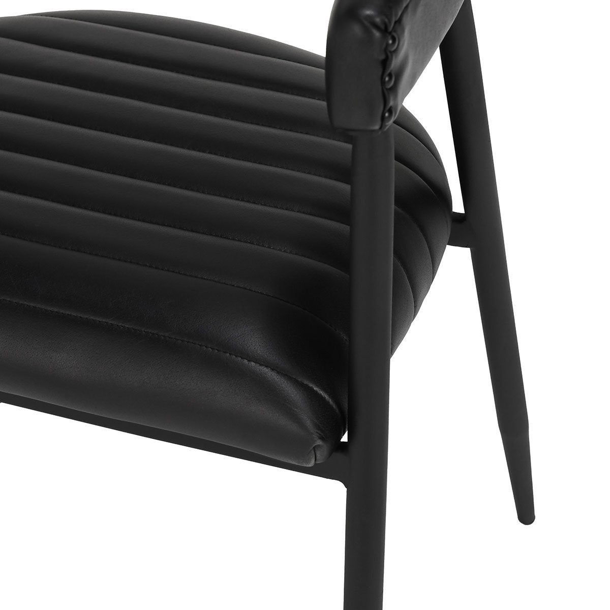 Preston Leather Dining Chair - Midnight Raven