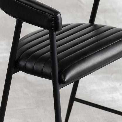 Preston Leather Counter Stool - Midnight Raven