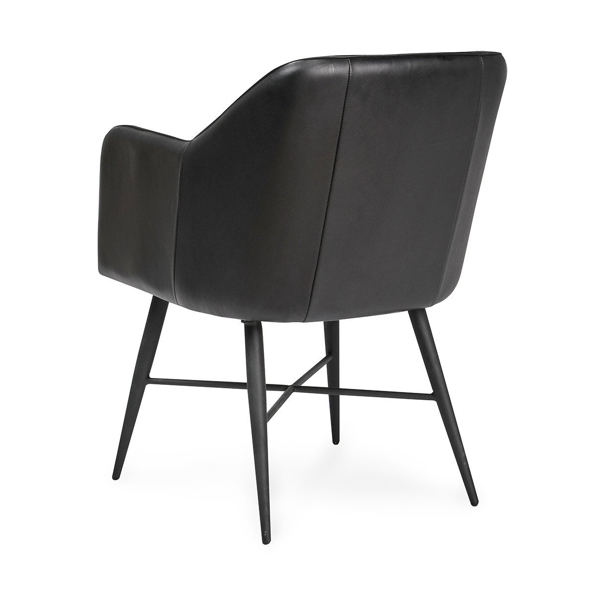Leon Leather Dining Chair - Midnight Raven