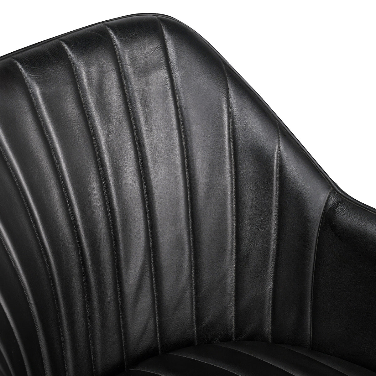Leon Leather Dining Chair - Midnight Raven