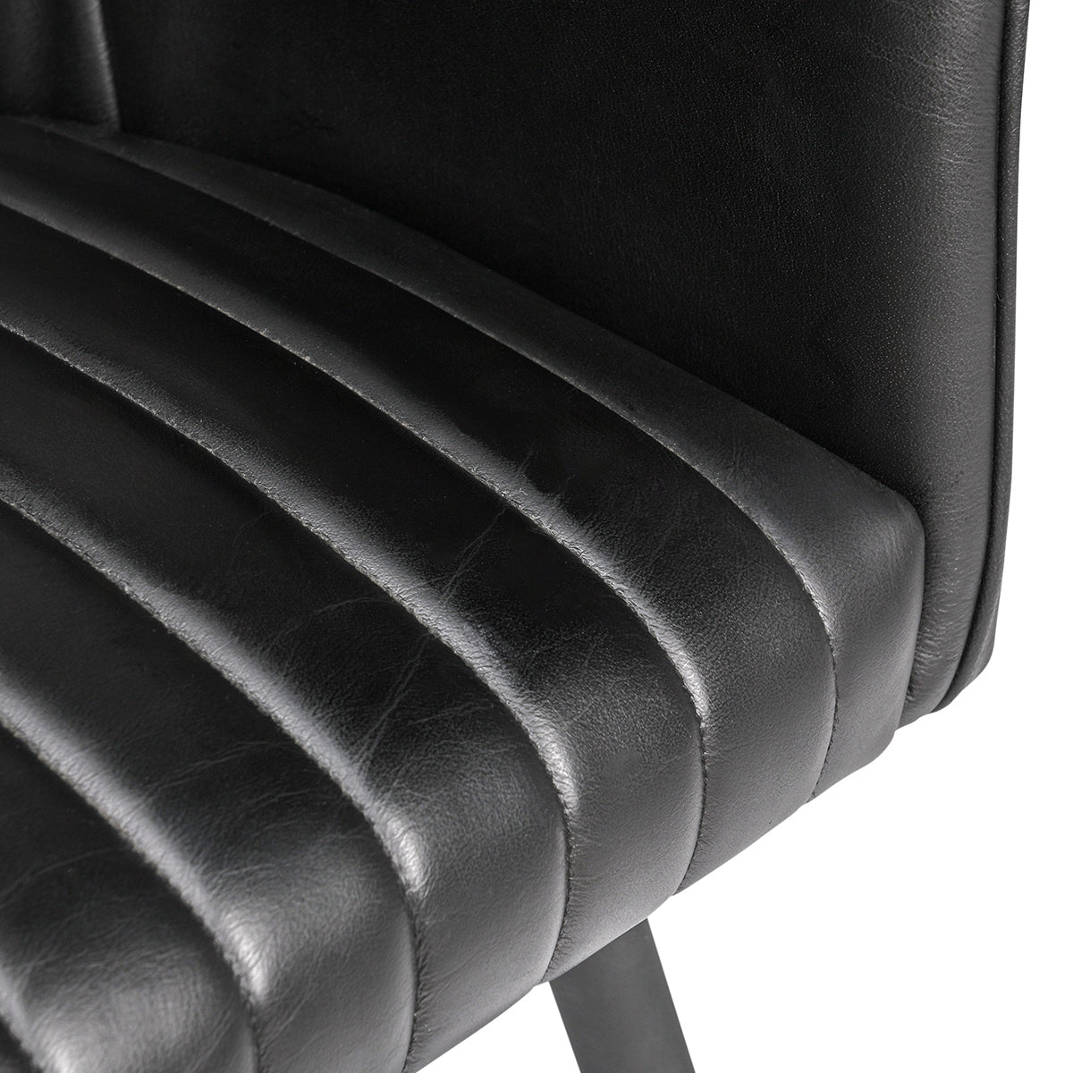 Leon Leather Dining Chair - Midnight Raven