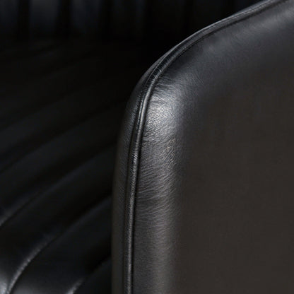 Leon Leather Dining Chair - Midnight Raven