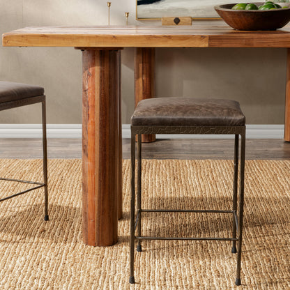 Bose Leather Counter Stool - Cocoa Brown