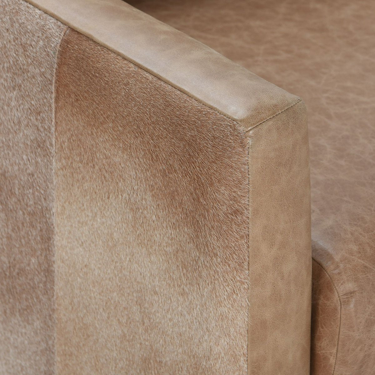 Lathe Leather/Hide Accent Chair - Sedona Brown