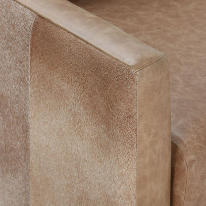 Lathe Leather/Hide Accent Chair - Sedona Brown
