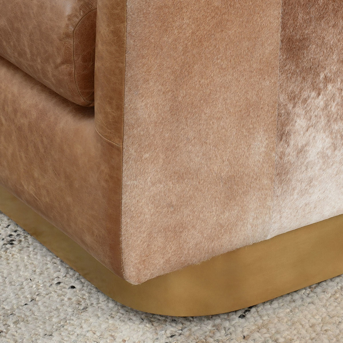 Lathe Leather/Hide Accent Chair - Sedona Brown