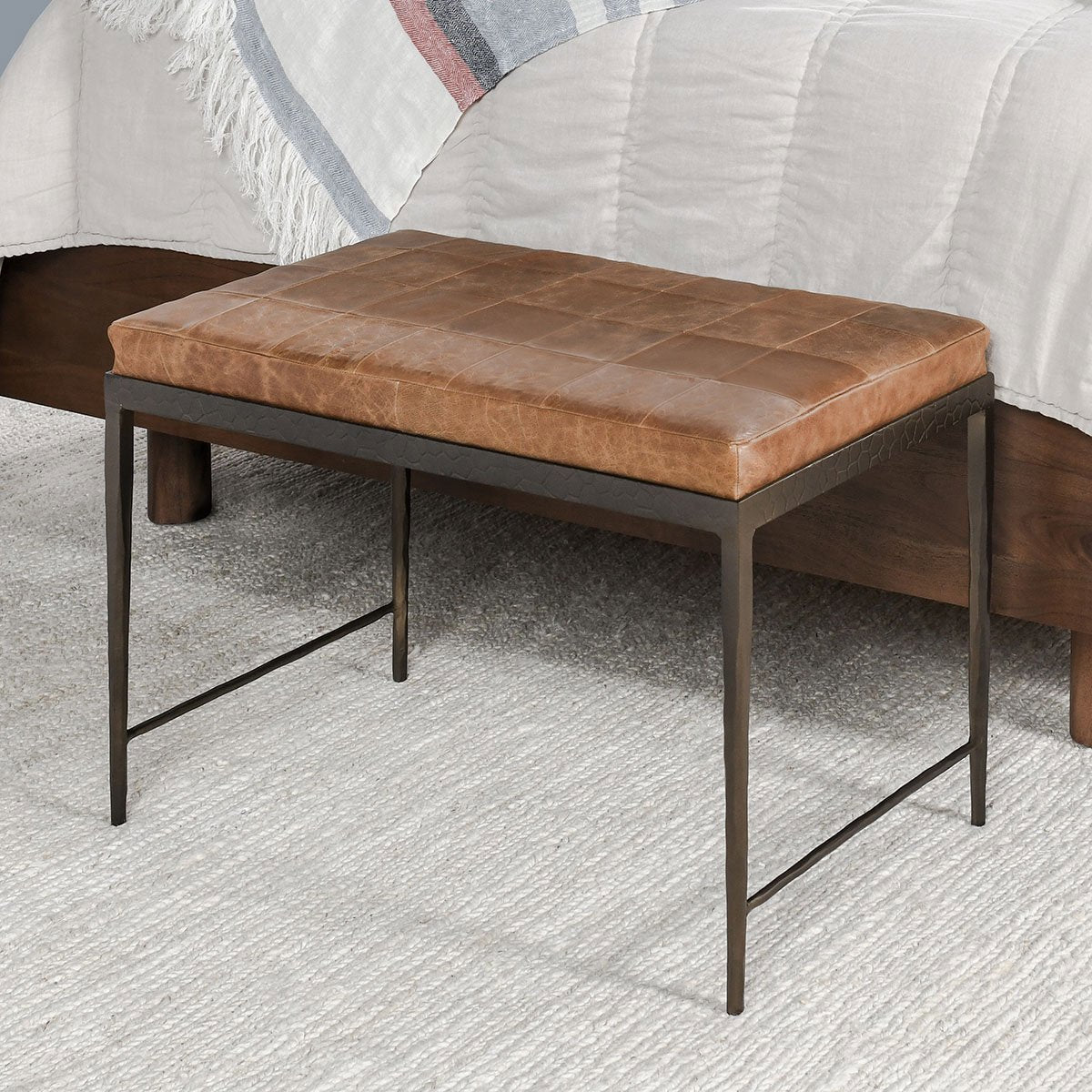 Malo Leather Bench - Sedona Brown