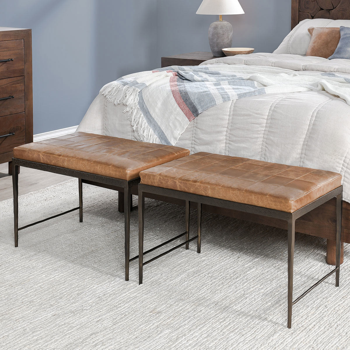 Malo Leather Bench - Sedona Brown