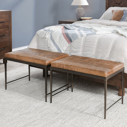 Malo Leather Bench - Sedona Brown