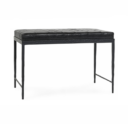 Malo Leather Bench - Onyx Black