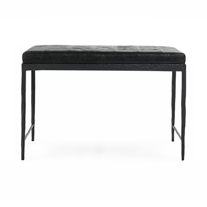 Malo Leather Bench - Onyx Black