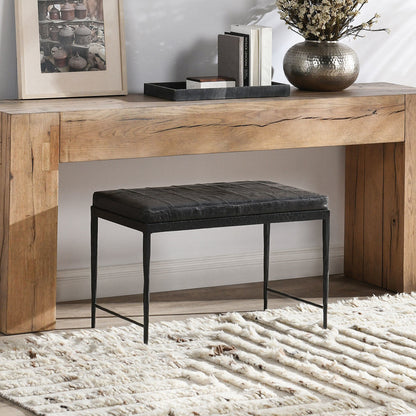 Malo Leather Bench - Onyx Black