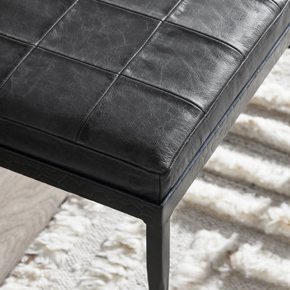 Malo Leather Bench - Onyx Black