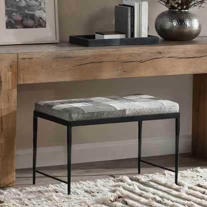 Achen Hide Bench - Sparrow Gray
