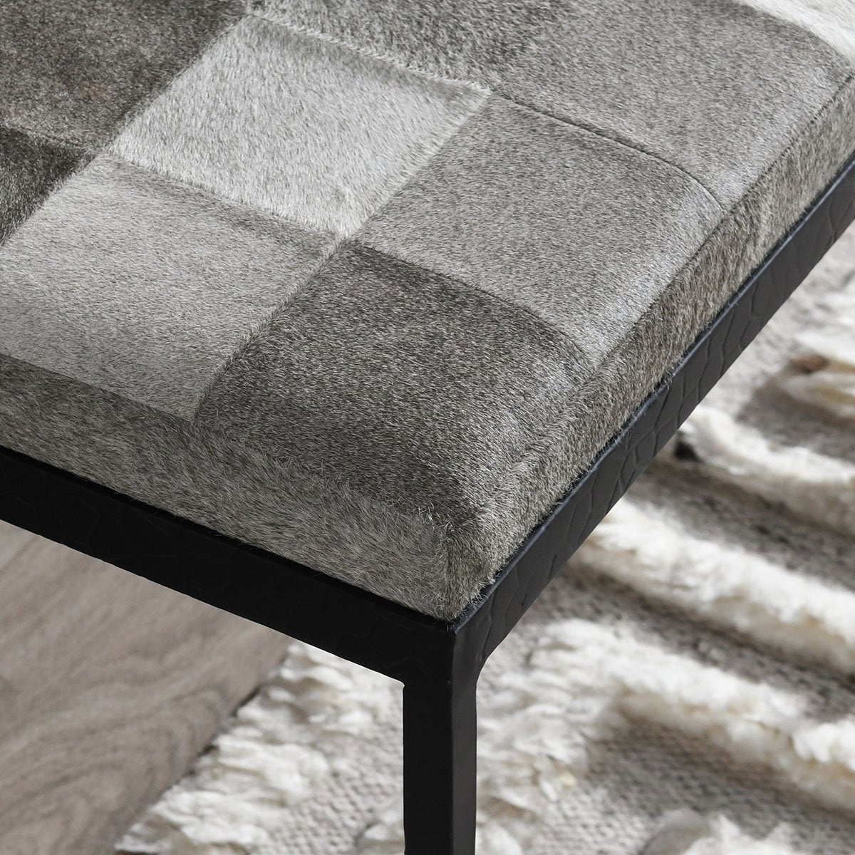 Achen Hide Bench - Sparrow Gray