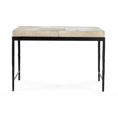 Achen Hide Bench - Dusty Cream