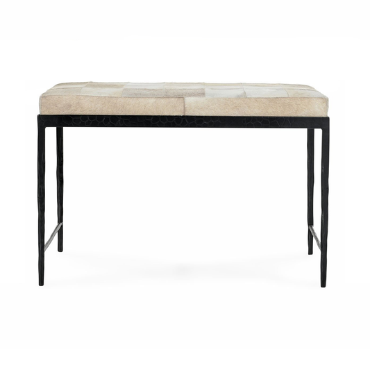 Achen Hide Bench - Dusty Cream