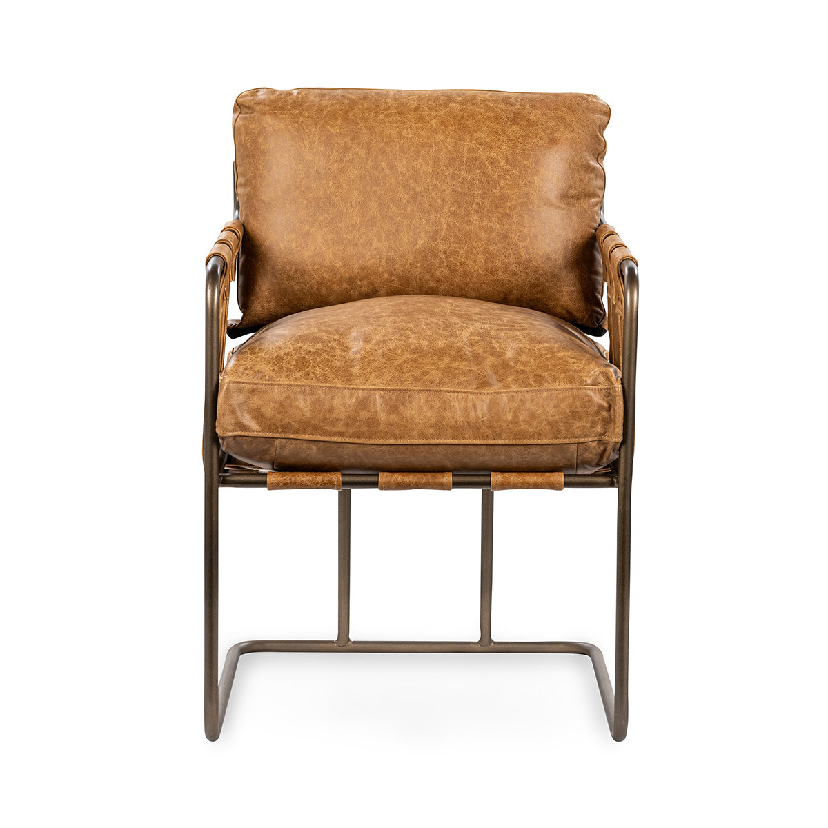 Strapling Leather Dining Chair - Sedona Brown