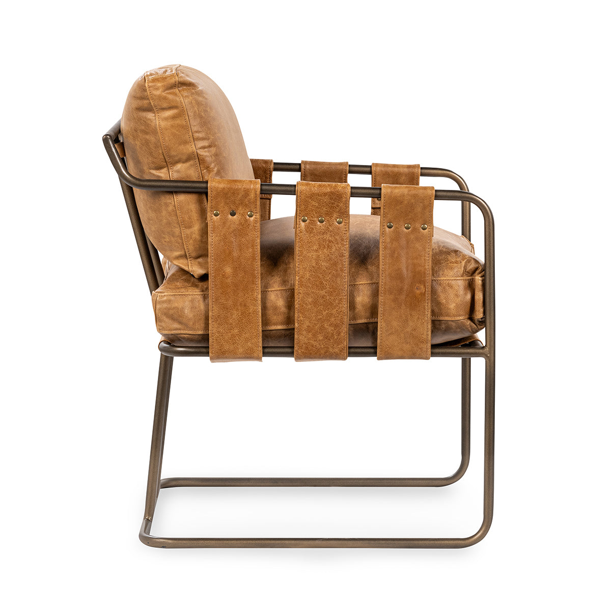 Strapling Leather Dining Chair - Sedona Brown