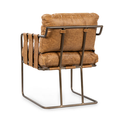 Strapling Leather Dining Chair - Sedona Brown