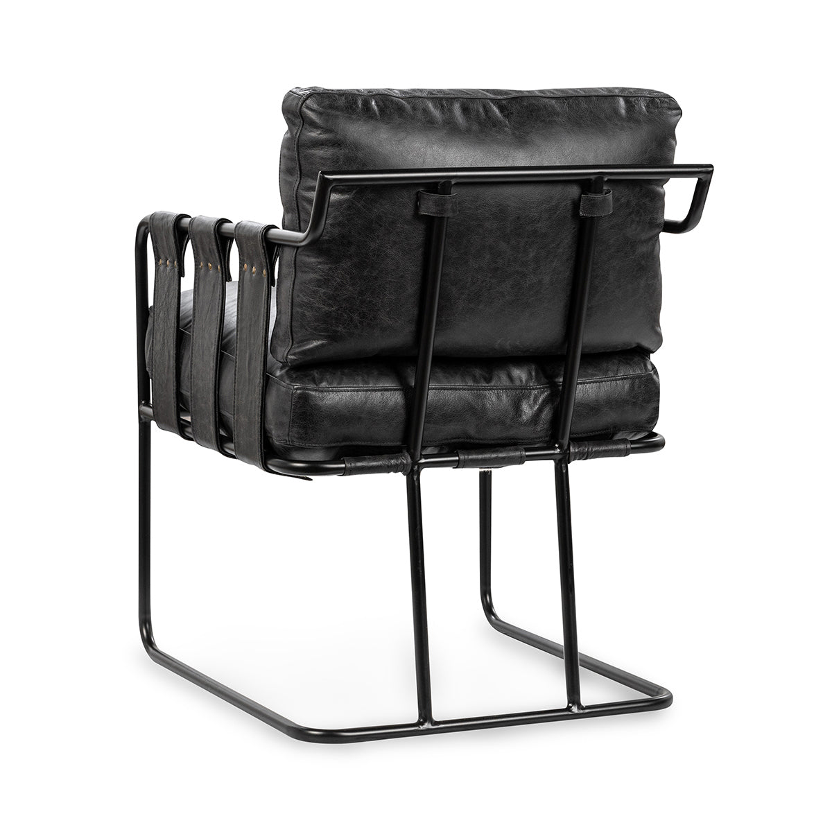 Strapling Leather Dining Chair - Rustic Shadow