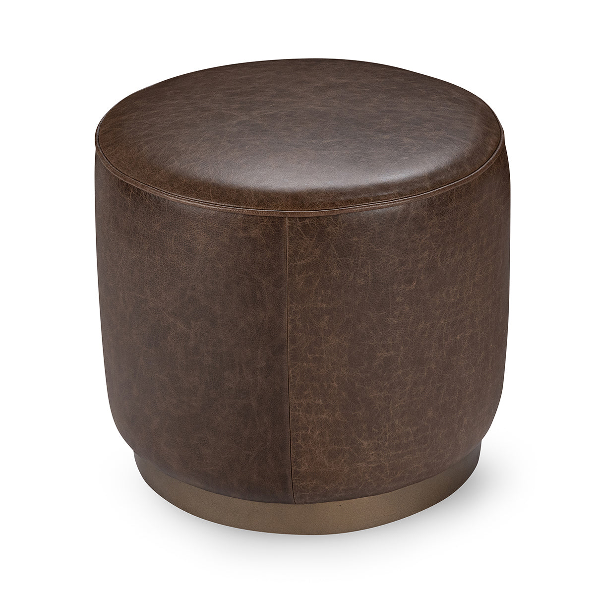 Clair Round Accent Stool - Cocoa Brown