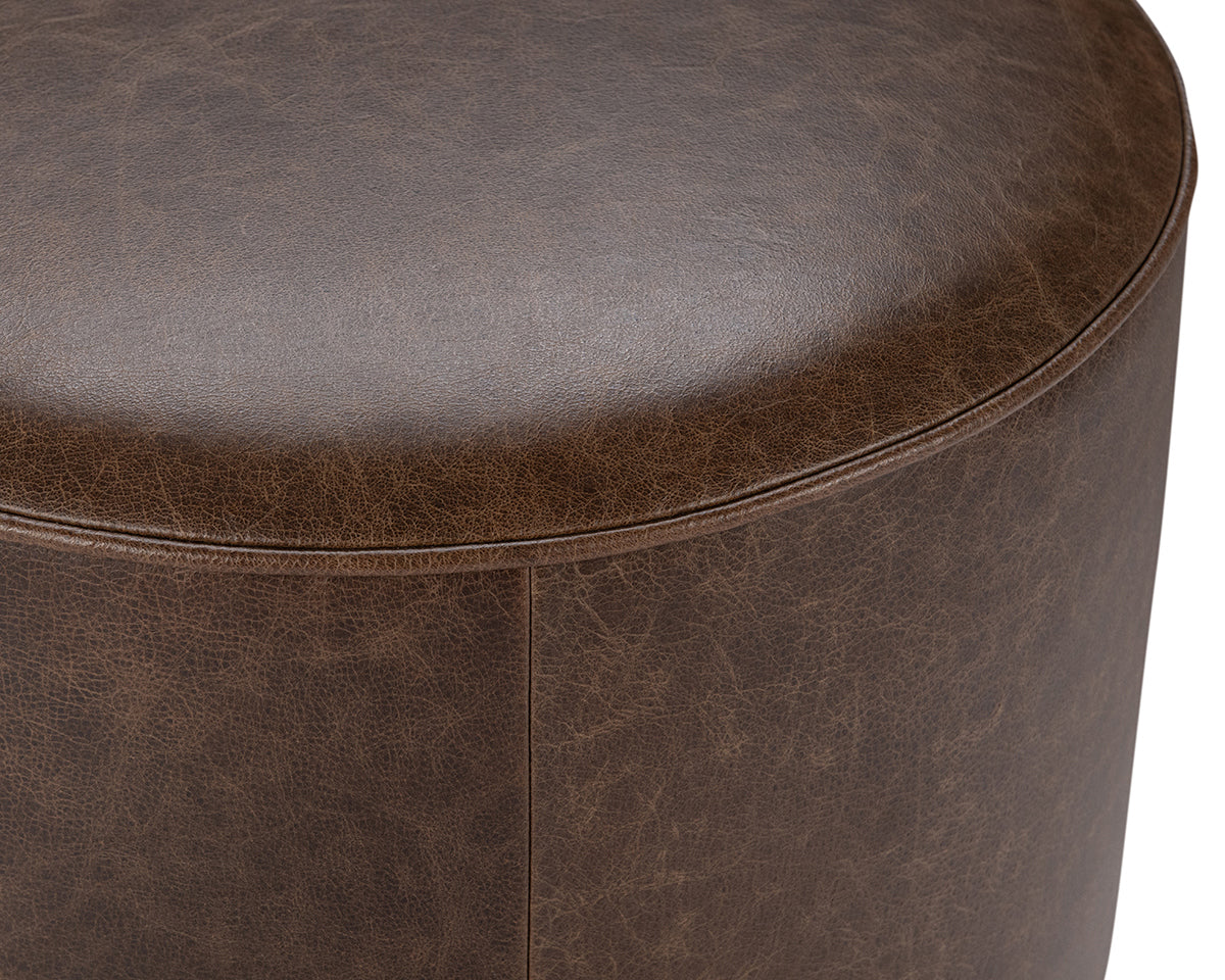 Clair Round Accent Stool - Cocoa Brown