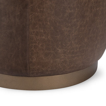 Clair Round Accent Stool - Cocoa Brown