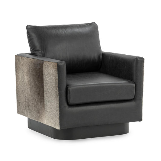 Lathe Hide Accent Chair - Rustic Shadow